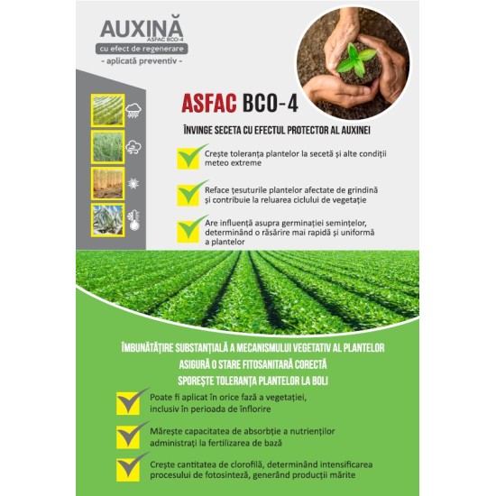 ASFAC BCO 4 – Biostimulator pe bază de auxină, cu efect de regenerare pentru culturi sănătoase